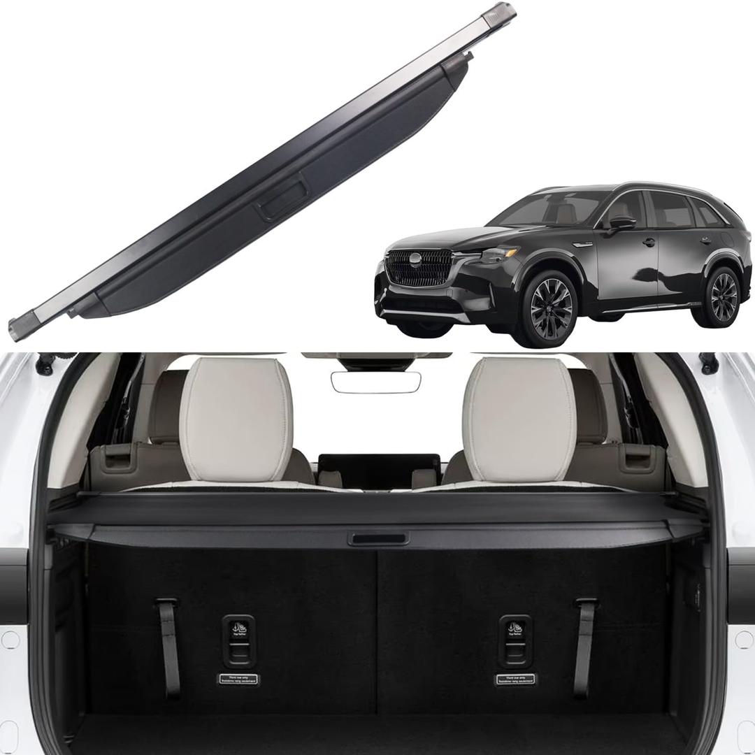 Cargo Cover for CX90 2024 2025 for Mazda CX-70 Accessories Rear Trunk Cover Rear Trunk Security Cover Shielding Shade, Black