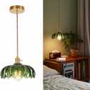 XZHGCEE Vintage Pendant Light Fixtures: Glass Pendant Lights Kitchen Island, Green Pendant Light, Modern Chandelier Pendant Green Light Fixture for Bedroom Dining Room