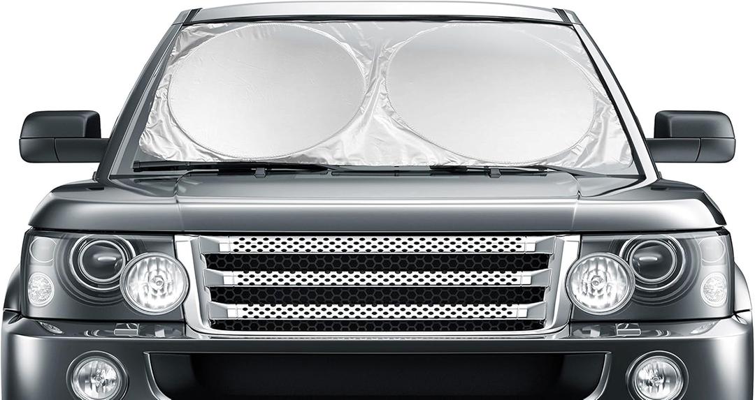 Car Windshield Sunshade Jumbo (63" x 35") for Car Truck SUV - UV Protector Shields Auto & Keeps Vehicle Cooler - Easy to Use Large Pop up Sun Shade