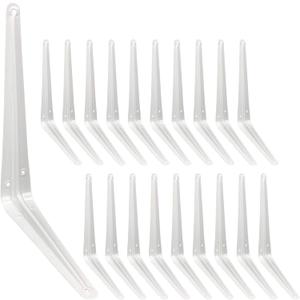 Shelf Brackets 12 Inch, 20 Pack White Metal Heavy Duty L Adjustable Floating Shelves Bracket, 12 x 10 Inch Closet Pipe Decorative Shelf Angle Bracket for Wall Wood with Screws
