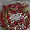 Christmas Wreath Red Berry Wreath Artificial Cypress Pine Needles Leaves Wreath for Front Door for Home Farmhouse Holiday Party Festival Wall Decor