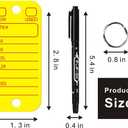 500 Pcs PVC Tags with Labels and Rings, Car Key for Organization, Identifiers, and Luggage Tags with 4 Pcs Markers, Plastic Keychain Tags for Car, Truck, and Dealer Use