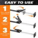 KEEPER Ratcheting Cargo Bar - Rubber, Black/Silver, Adjustable from 40"-70" - Comes with 60 x 24 Storage Net (5060), For Truck