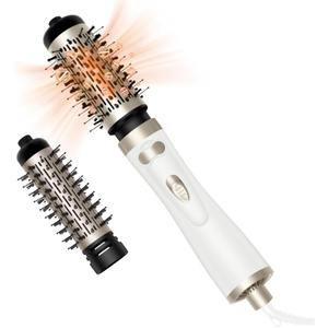 Hair Dryer Brush, 3-in-1 Rotating Round Hot Air Spin Brush Set with 2 Brushes (2" & 1.5")
