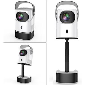 [29" Foldable stand] Portable Projector with WIFI and Bluetooth, Outdoor Movie Projector with Native 1080P, 600 ANSI, Electric Focus, Auto keytone, Dolby Audio, Smart Projector with Built in APPS