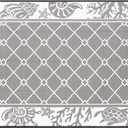 Vaukki Reversible Rugs, Plastic Straw Outdoor Doormat, Fade Resistant Plastic Outdoor Patio Mat, Lightweight Ocean Area Carpet for Patio, RV, Camping, Beach, Deck, Backyard and Picnic (Grey, 5'x8')