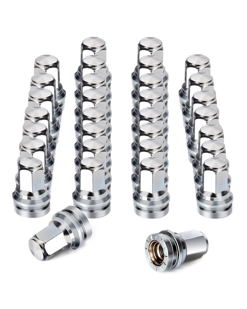 32Pcs Ford F250 F350 Lug Nuts Replacement - M14x1.5 21mm Hex Chrome One-Piece Design, Fits OEM(Stock) Wheel Nuts | OEM No. HCPZ-1012-A & HCPZ-1012-B