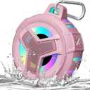 EBODA Bluetooth Shower Speaker, IP67 Waterproof Portable Wireless Small Speakers, Floating, 24H Playtime for Home, Beach, Pool, Kayak, Hiking, Boat Accessories, Gifts for Women, Girls - Pink