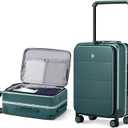 Hanke Top Opening 24 Inch Luggage with Spinner Wheels, Aluminum Frame All-PC Hard Shell Medium Suitcase, Trunk Wide Handle Luggage for Travel, TSA Checked-Medium(Blackish Green, 69L)