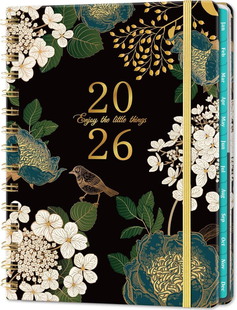 2026 Planner - 2026 Planner Weekly and Monthly, Jan.2026 - Dec.2026, 6.5" x 8.5", Planner 2026, 2026 Weekly Monthly Planner with Green Tabs, Twin-wire Binding, Back Pocket
