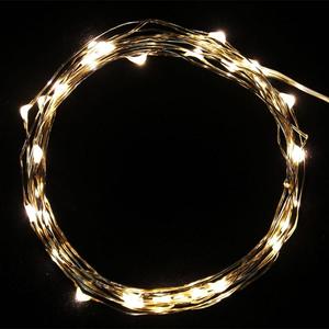 Copper Wire LED String Lights 2m/6.5ft 20 Leds Battery Operated Lighting for Xmas Christmas Tree Wedding Outdoor Party, Warm White