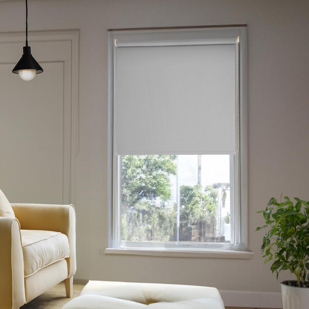 Blinds for Windows, Blackout Shades with Thermal Insulated, UV Protection Roll UP and Down Window Blinds for Home, Door, Kitchen, Bathroom (72" W x 68" L, Light Grey)