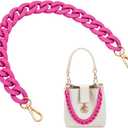 PH PandaHall 16 inch Acrylic Bag Chain Deep Pink Purse Chain, Frosted Bag Decorative Chains Replacement Purse Strap for Small Handbags Wallet Shoulder Bags Crossbody Making