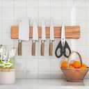 Magnetic Knife Strip, 16 Inch Oak Magnetic Knife Holder for Wall with N52 Super Strong Magnets, Premium Wooden Knife Magnetic Strip Organizer for Kitchen Knives, Tools,No Drilling