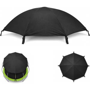 14FT Trampoline Canopy Cover – 4‑Pole Fiberglass Shade Top, UV & Weather Resistant Outdoor Protection, Waterproof Oxford Fabric, Adjustable Buckle Straps
