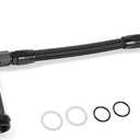 6AN Dual Feed Fuel Line Kit, Aluminum Alloy Fuel Line Stainless Steel Braided Dual Inlet Fuel Line Kit For Holley 4150 Carburetor,Black