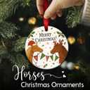 2 x Cute Horses Merry Christmas Ornament 2026 Horse Lovers Xmas Tree Decoration, Rustic Farm Holiday Decor - Xmas Tree Hanging Decor, Holiday Keepsake Ideas for Family, Friends