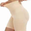 SHAPERX High-Waist Tummy Control Shapewear Shorts for Women Seamless Body Shaper for All-Day Wear Under Dresses, SZ5810-Beige-S/ M
