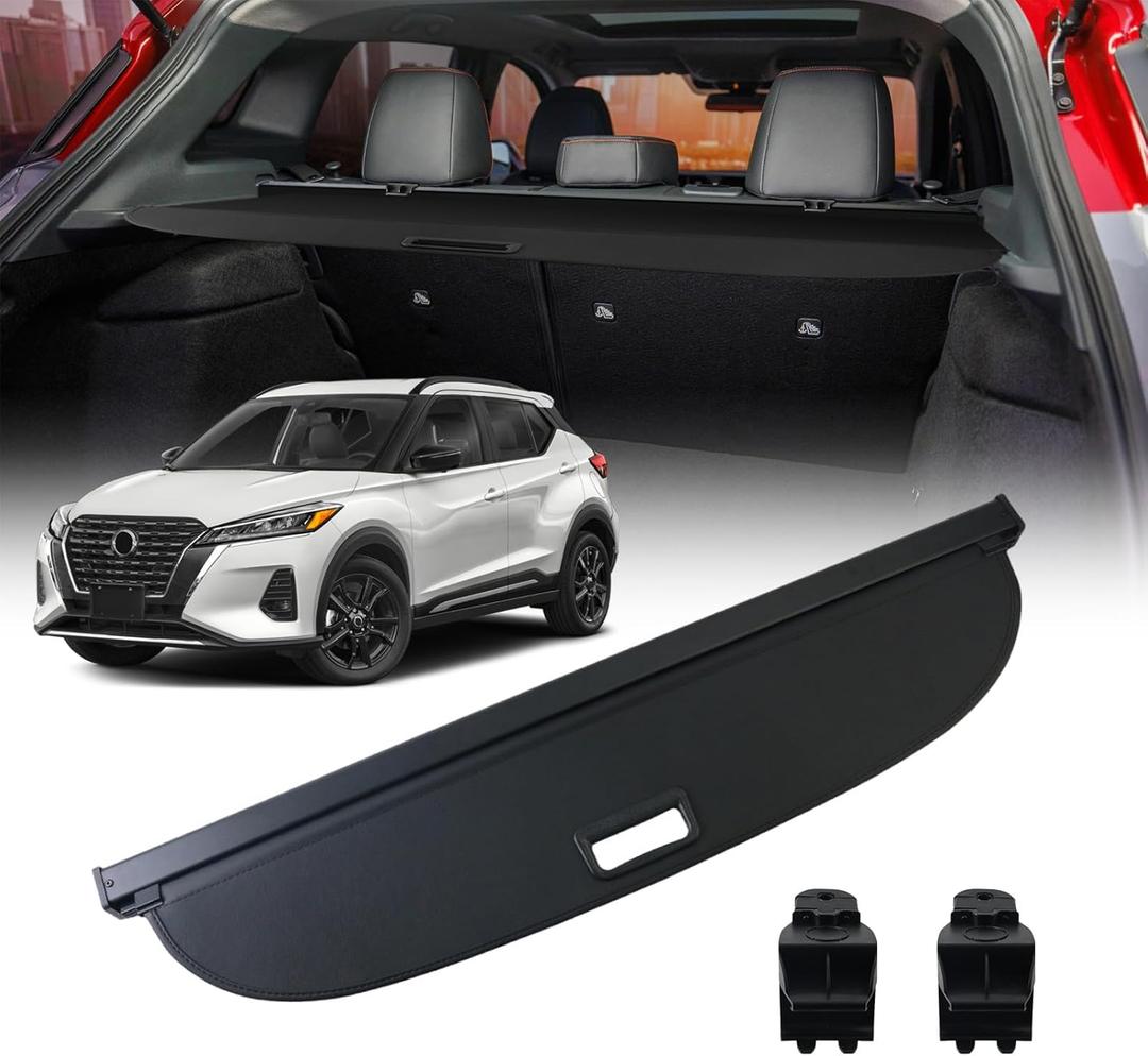 Cargo Cover for Kicks 2024 - Tesmirror Retractable Cargo Cover Fit for Kicks 2023 2022 2021 2020 2019, Tonneau Cover Trunk Cover for Kicks Accessories