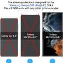 amFilm Glass Screen Protector for Samsung Galaxy S22 Ultra, 3D Curved with Liquid Dispersion Tech, Designed for Fingerprint Reader, Upgraded Easier Application Tray, Tempered Glass, 3 Pack