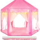 Princess Tent for Girls Indoor: with Rug, Star Lights - Pink Play Tent for Kids, Girls Toys for Indoor and Outdoor Games, Princess Castle Playhouse