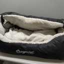 BurgeonNest Dog Car Seat for Medium/ Large Dogs Under 55 lbs, Soft Pet Car Travel Home Bed, Fully Detachable and Washable Booster Carseats with Storage Pockets and Clip-On Leash Portable Carrier, Black