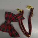Unique style paws Christmas Dog Collar with Bow Tie Scottish Plaid Puppy Collar for Small Medium Large Dogs as Holiday Autumn Winter Gifts-S