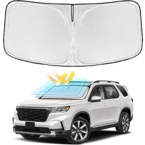 Sun Shade Sunshade for Honda Pilot 2016-2024 2025 Windshield Cover, 4-Layers Sun Shield 240T Silver Sun Visor Foldable Window Shade for Pilot EX-L Special Edition Elite Black Edition Touring