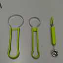 Suuker Melon Baller Scoop Set,4 In 1 fruit cutters shapes, watermelon scooper fruit scooper and baller, fruit carving tools（Green）