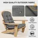 Adirondack Chair Cushions Set of 2 High Back Outdoor Patio Cushion for Adirondack Rocking Chair, Thickened Tufted Water-Repellent Replacement Pads with Ties & Elastic Band, 47" x 19" x 4", Dark Grey