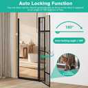 71" Extra Tall Pet Gate with Cat Door, Fits for 28.7"&37.5" Extra Wide Pressure Mounted Pet Barrier Auto-Close Safety Cat Gate with Walk Through Door Latch,Black, No Drill