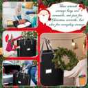 SATINIOR 4 Pack Christmas Wreath Storage Container Card Slot Durable Handles and Double Zipper Storage Container Large Square Gift Bag Organizer for Holiday Xmas Garland Decoration (Oxford,24 Inches)