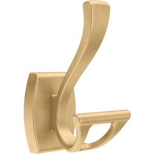 Delta Dansant (1-Pack) Towel Hooks Satin Gold Double J Wall Mounted for Robes 2-Prong Holder, Bathroom Accessories DAN35-MB