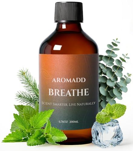 Aromadd Breathe Diffuser Oil 6.76 Fl Oz (200ml), Light Aroma Diffuser & Hotel Fragrance Diffuser Oil, Essential Oil Ideal for Anyone Who Loves a Fresh Scent Without Heavy Fragrance