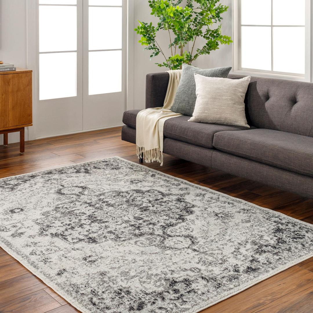 Livabliss Odelia Vintage Bohemian Area Rug,9' x 12'6",Black