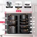 MUDEELA Pots and Pans Organizer Rack under Cabinet 14.55in Height, 8-Tiers Adjustable Pot Rack with 3 DIY Methods, Pot Lid Organizer inside Cabinet for Kitchen Pantry Organization and Storage