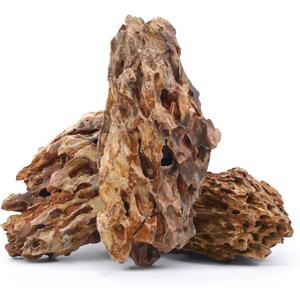 10-12 Inches Natural Dragon Stone 3 PCS Extra Large Aquarium Rocks for Aquascaping, Aquarium Landscaping, Terrariums, Fish Tank Decoration, Vivariums, Paludarium, Amphibian Enclosures