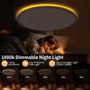 MOONSEA 20 Inch LED Flush Mount Ceiling Light Fixture with Remote Control