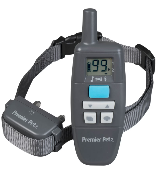 Premier Pet 300 Yard Remote Trainer, 3 Correction Modes, Rechargeable, Waterproof, Gray