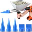 Electric Mortar Caulking Gun, Portable Cement Grouting Machine, Reusable Mortar Pointing Gun with 5 Nozzles for Walls, Bricks, Floors (Not Include Electric Drill)