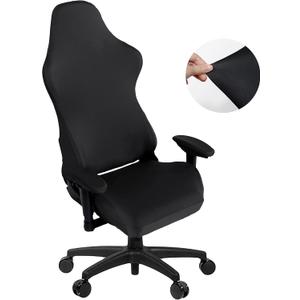 SARAFLORA Gaming Chair Covers Stretch Washable Slipcovers for Armchair, Swivel, Computer Boss Chair (Black, X-Large)