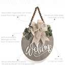 Welcome Sign for Front Door Wreath Decorations for All Seasons Front Porch Decor Hanging Gift for Farmhuose Home Outdoor Indoor(Welcome)
