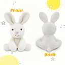 Bunny Stuffed Animal for Kids,8inch Sit Bunny Toys Hand Knit Doll Baby Cute Doll Bed Time,Handmade Knit Animal Toy Soft Cotton Knitted Animals Teddy Bear Christmas Birthday Gifts Knit Bunny