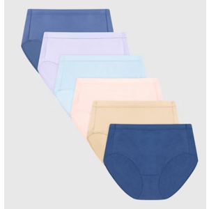 Hanes Women's Organic Cotton Panties Pack, ComfortSoft Underwear, 6-Pack, Size 8