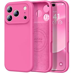 Vooii Magnetic for iPhone 17 Pro Case, Compatible with Magsafe (Premium Liquid Silicone) (Integrated Camera Control Button) Full Body Protective Anti-Scratch Microfiber Lining 6.3", Pitaya