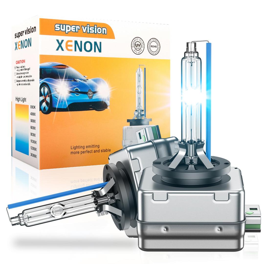 D3S HID Xenon Headlight Bulbs,8000K White Blue,35W Upgraded 350% Brighter High and Low Beam Xenon Replacement Light Bulb,Pack of 2