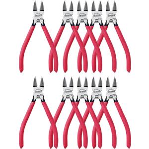 Wire Cutters 10 Pack, 6" Dykes Cutter, HOUSERAN Dikes Wire Cutters Wire Snips with Non-slip Red Handle, Side Cutters, Spring Loaded Wire Cutters, Flush Cutters for Artificial Flowers, Crafts, Zip Tie (10 Pack Wire Cutters)
