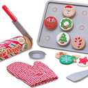 Melissa & Doug Slice and Bake Wooden Christmas Cookie Play Food Set