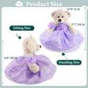 Quinceañera Teddy Bear with Dress – Quinceañera Decoration & Gift for Girls – Centerpiece Doll for Quinceañera – Lavender