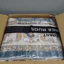 Area Rug 10x14 Washable Vintage - Soft Traditional Rug for Living Room Bedroom Dining Room or Home Office -Non Slip Backing Large Rugs with Low Pile Farmhouse Oriental Retro Carpet - Blue